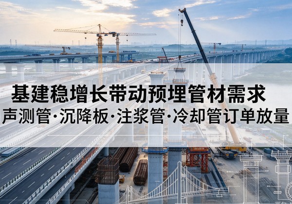 河间基建稳增长带动预埋监测管材需求，声测管、沉降板、注浆管订单持续放量